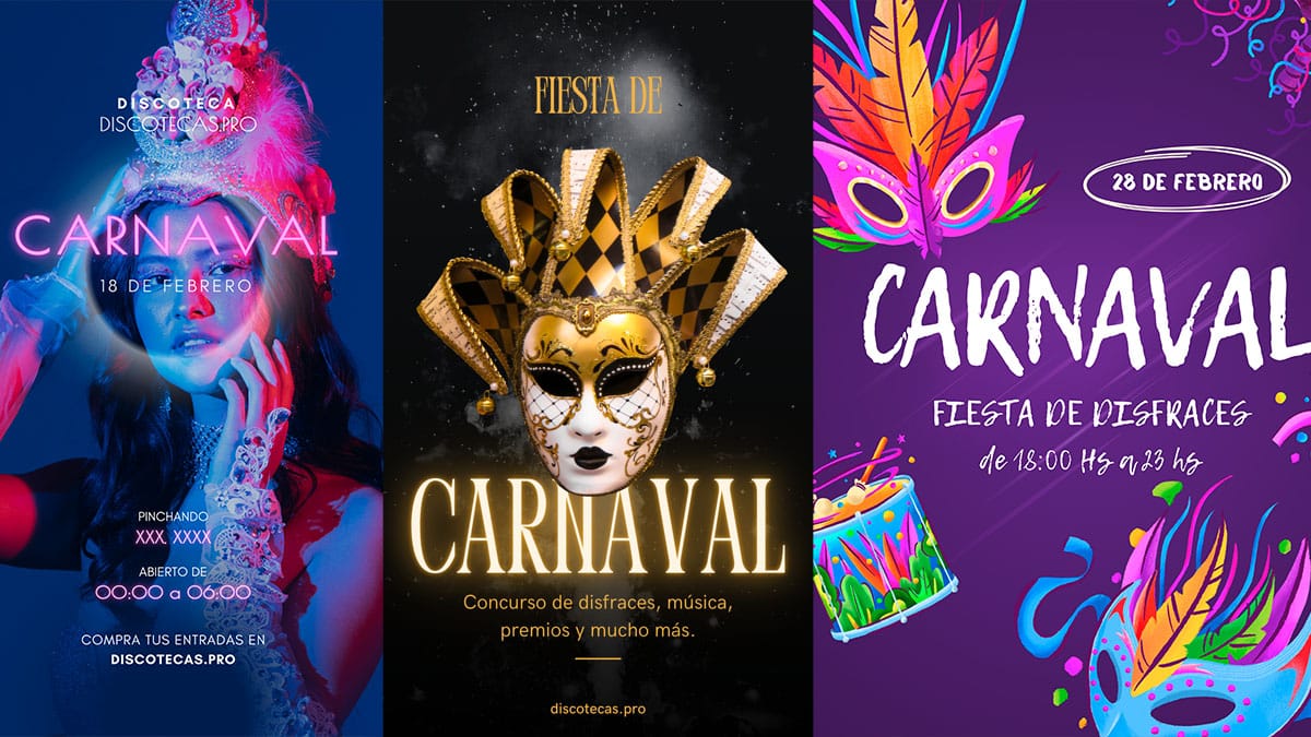 carteles de carnaval para discotecas